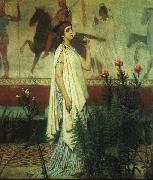 Sir Lawrence Alma-Tadema,OM.RA,RWS A Greek Woman Sir Lawrence Alma-Tadema Sweden oil painting artist